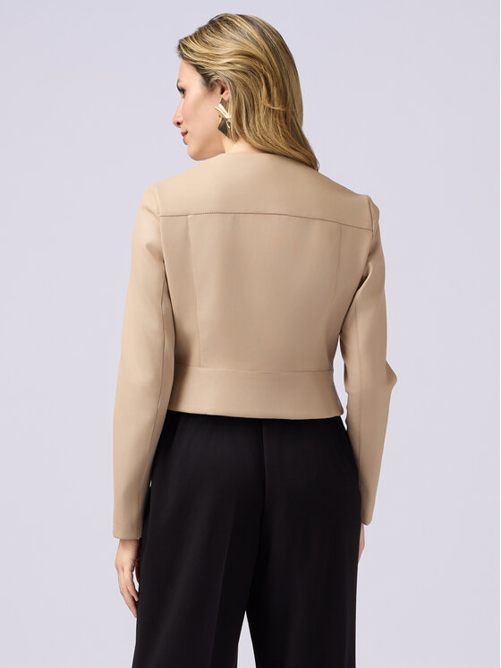 Oltre Oltre Kurtka z imitacji skóry R352R002154N002 Écru Slim Fit