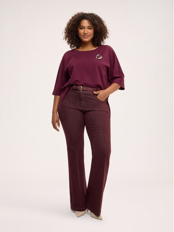 Fiorella Rubino Fiorella Rubino Jeansy P481T005406N036 Bordowy Flare Fit