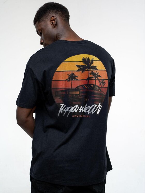 T-Shirt, rozmiar XL, Czarne, Koszulka Z Krótkim Rękawem Męska Czarna Jigga Wear Lowrider M