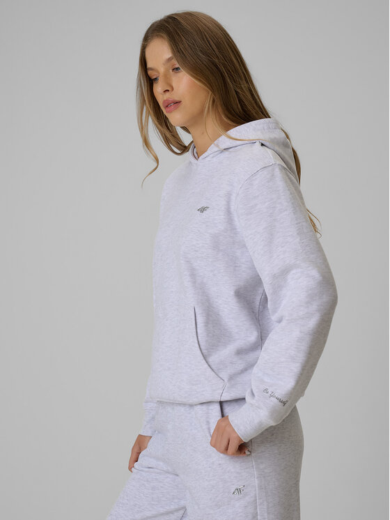 4F 4F Bluza BASIC+ Szary jasny Relaxed Fit