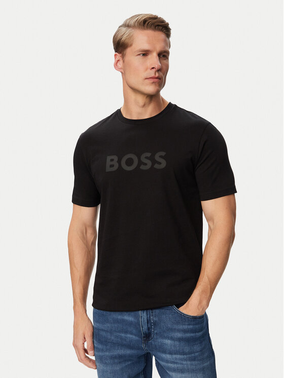 BOSS Tricou Logo 50566504 Negru Regular Fit