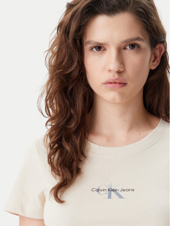 Calvin Klein Jeans Calvin Klein Jeans T-shirt Gradient Monologo J20J225252 Bež Slim Fit