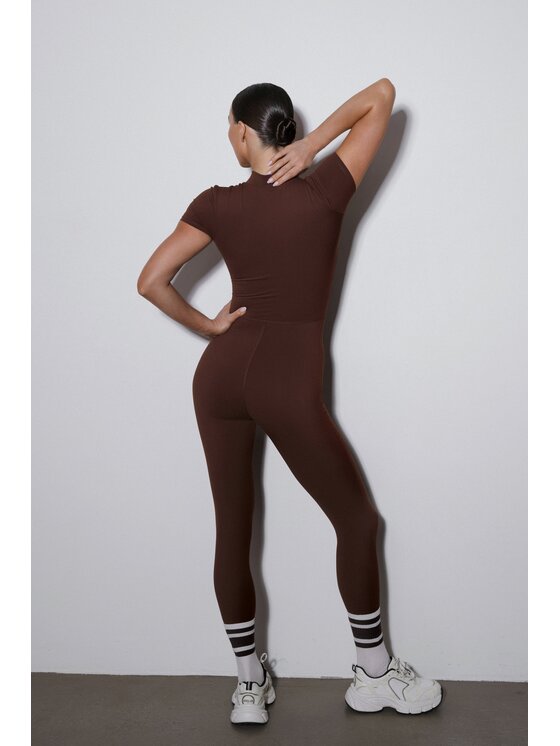 Estro Estro Jumpsuit ER00119503 Marrone scuro Slim Fit