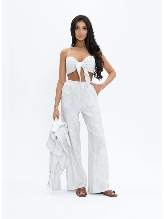 Love Saints Love Saints Komplet bluzka i spodnie L26LF-KE-K01 Biały Slim Fit