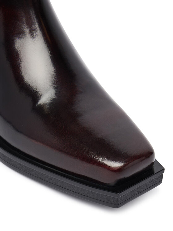 Tommy Jeans Tommy Jeans Боти тип челси Tjw Brushed Leather Cowboy Boots EN0EN03077 Тъмнокафяв