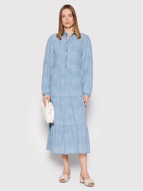 PINKO Pinko Rochie tip cămașă Distratta 1J10UV Y85P Albastru celest Regular Fit