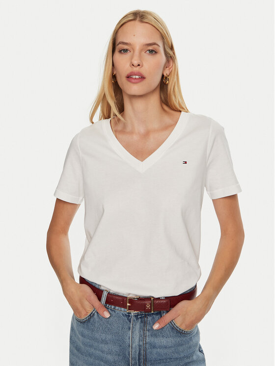 Női Póló Tommy Hilfiger, Méret: XXS, Fehér, WW0WW44177