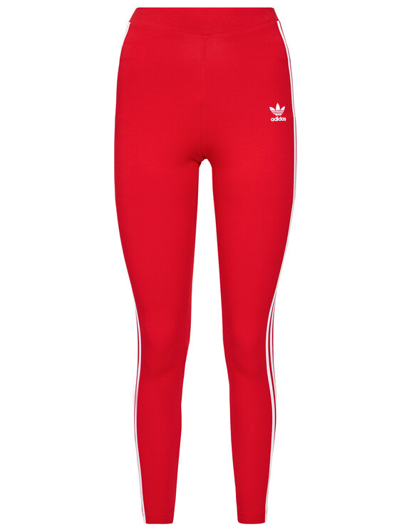 adidas Leggings 3 Stripes adicolor Classics GN8076 Rot Slim Fit Modivo