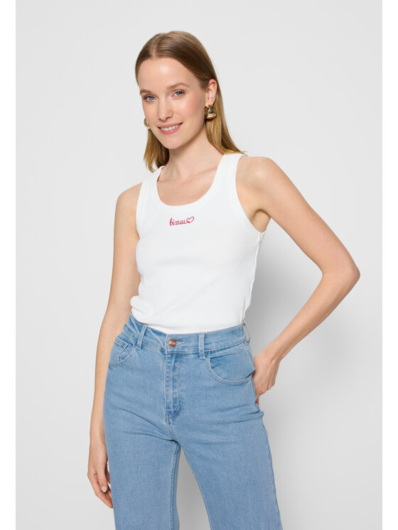 BIZUU BIZUU T-Shirt LOVIE Biały Standard Fit