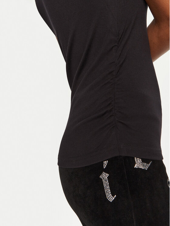 Juicy Couture Juicy Couture Tricou Dot Ruched JCWCT24311 Negru Slim Fit
