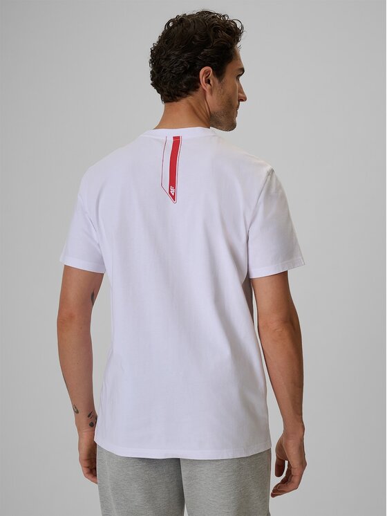 4F 4F T-Shirt 4FRSS26TTSHM4203-10S Λευκό Regular Fit