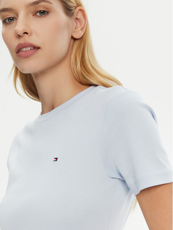 Tommy Hilfiger Tommy Hilfiger Tricou New Cody WW0WW40587 Albastru celest Slim Fit