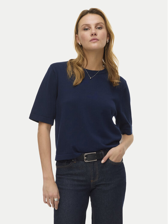 Vero Moda Pulover Silje 10320460 Bleumarin Oversize