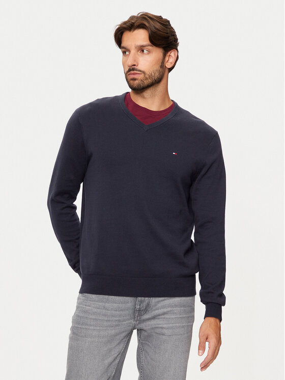 Tommy Hilfiger Tommy Hilfiger Svetr Essential MW0MW14745 Tmavomodrá Regular Fit