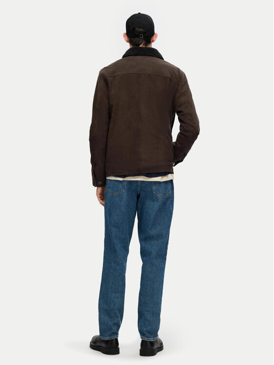 Selected Homme Selected Homme Usnjena jakna 16094769 Rjava Regular Fit