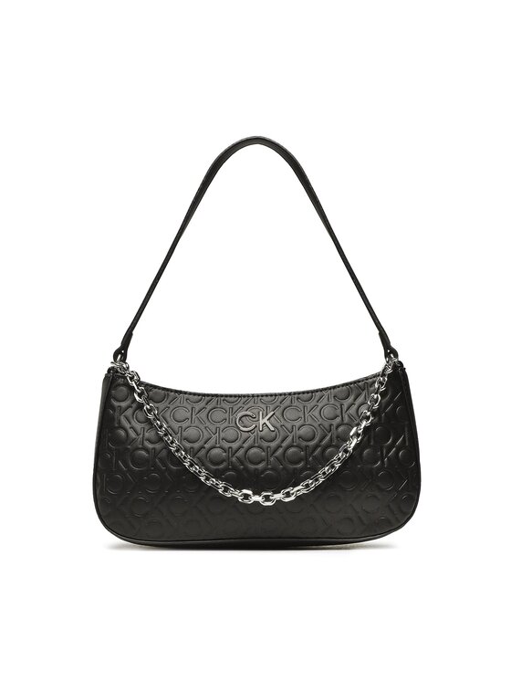 Calvin Klein Geantă Re-Lock Shoulder Bag Emb Mono K60K610204 Negru Bag imagine noua