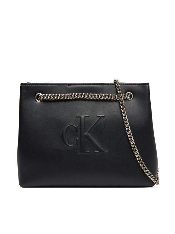 Calvin Klein Jeans Geantă Sculpted Chain Shoulder Bag LV04K3163G Negru