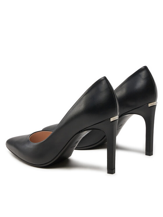 Calvin Klein Calvin Klein Pantofi cu toc subțire Heel Pump 90 Lth HW0HW02110 Negru