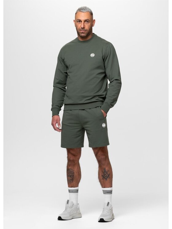 PITBULL PITBULL Szorty materiałowe SMALL LOGO NUGGET Zielony ciemny Regular Fit