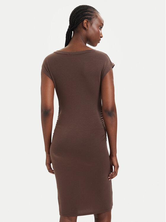 Vero Moda Vero Moda Koktejlové šaty Sarah  10346941 Tmavo hnedá Slim Fit