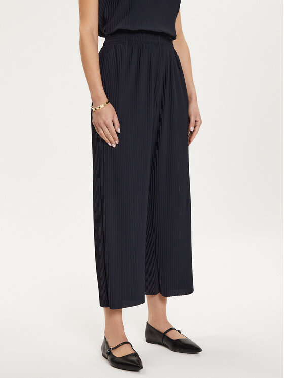 Max Mara Leisure Bavlnené nohavice Rolanda 24267860 Tmavomodrá Relaxed Fit