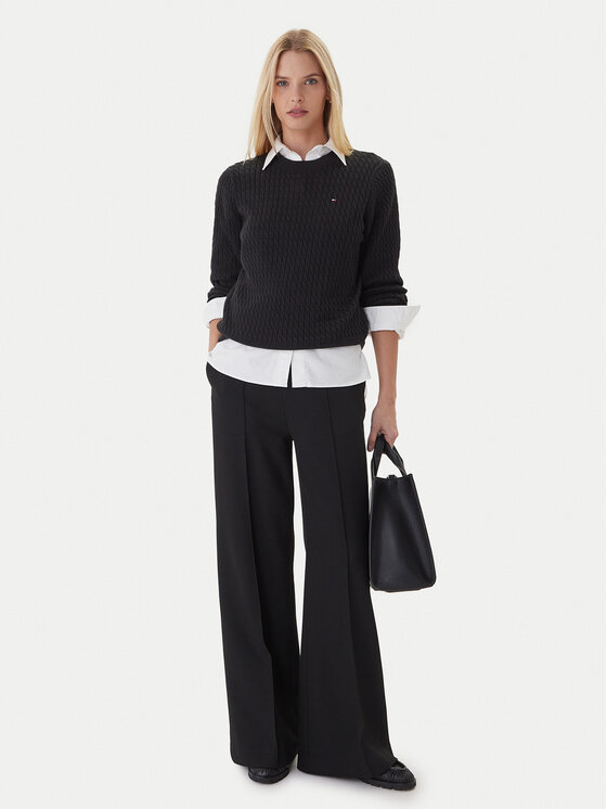 Tommy Hilfiger Tommy Hilfiger Светр Fine WW0WW44993 Чорний Regular Fit