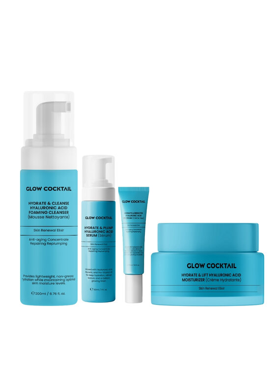 Glow Cocktail Glow Cocktail Zestaw Hyaluronic Hydrate & Lift 4w1 Zestaw do pielęgnacji skóry