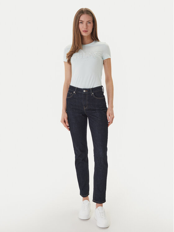 Guess Guess Póló W5GI04 J1314 Zöld Slim Fit