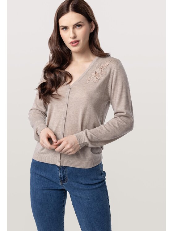 Sweter, rozmiar 36, Beżowy, 6UM001
