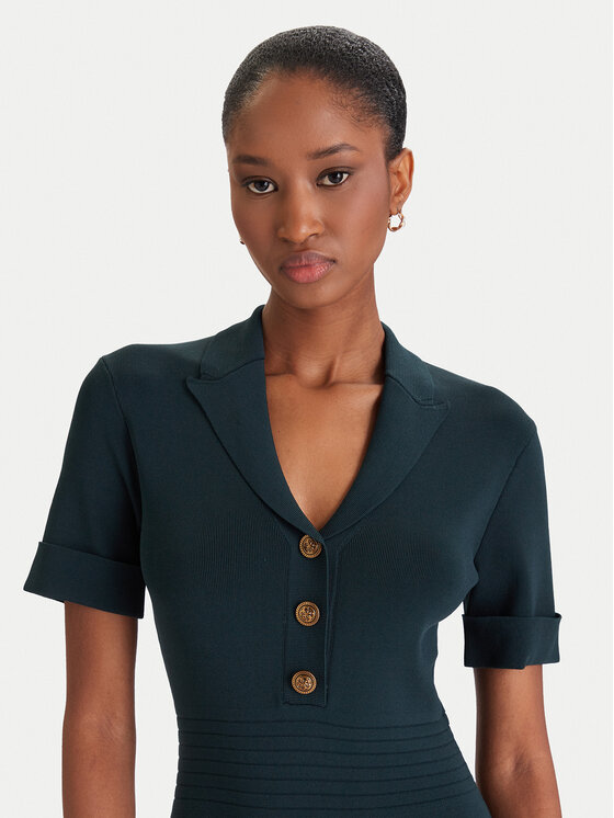 Guess Guess Trikotāžas kleita W5YK29 Z0130 Zaļš Slim Fit