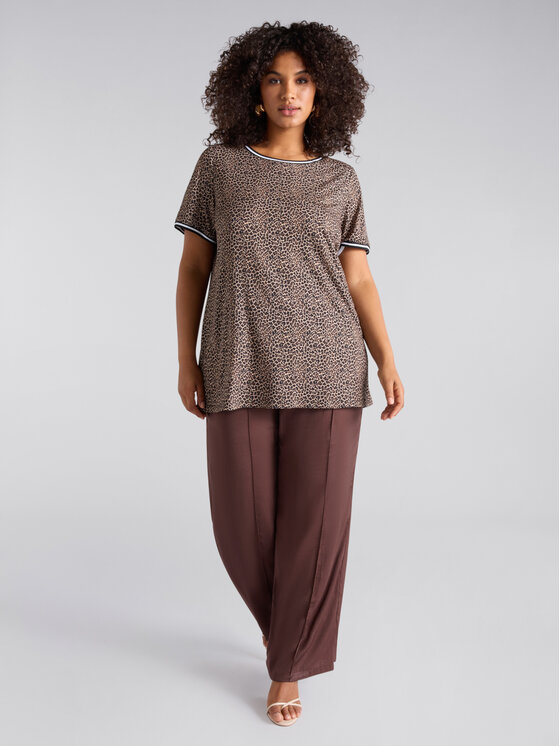 Fiorella Rubino Fiorella Rubino T-Shirt G143L008453N0Z2 Brązowy Regular Fit