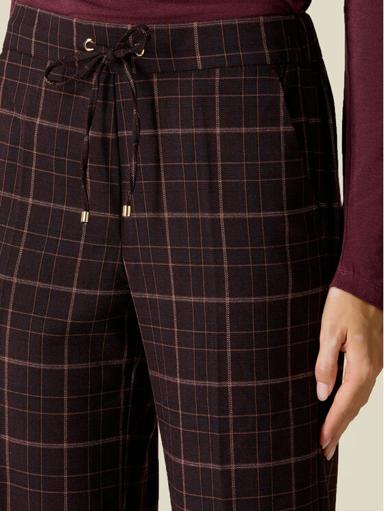 Oltre Oltre Spodnie materiałowe P036R009560N0V2 Bordowy Regular Fit