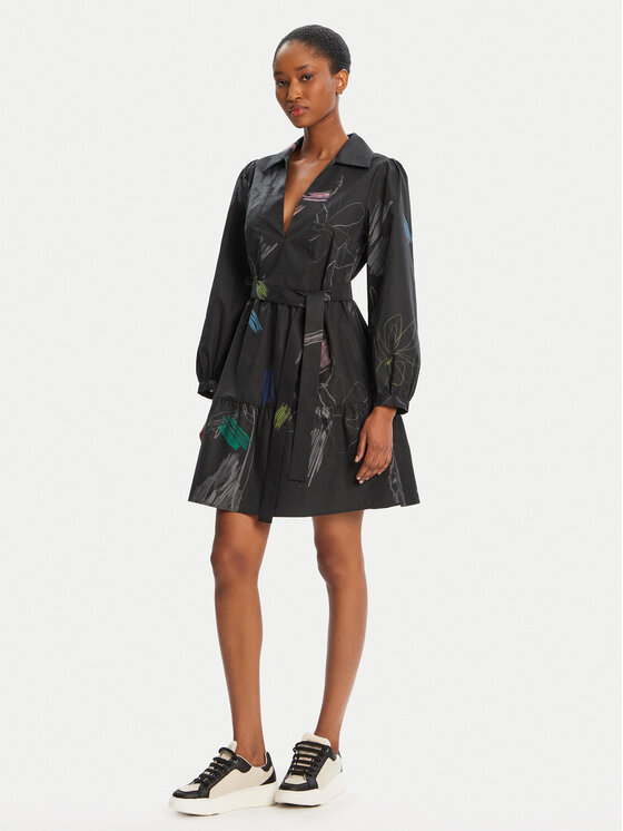 Desigual Desigual Vsakodnevna obleka Pisos 25WWVW06 Črna Regular Fit