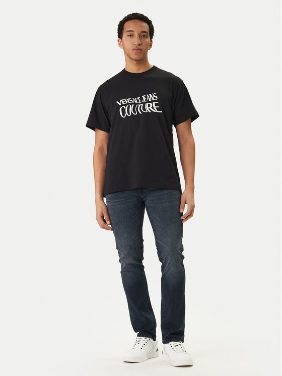 Versace Jeans Couture Versace Jeans Couture Tricou 80GAHE04 CJ00E Negru Regular Fit