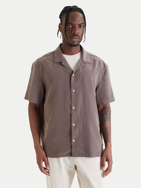 Calvin Klein Calvin Klein Marškiniai LV04LF114G Ruda Relaxed Fit