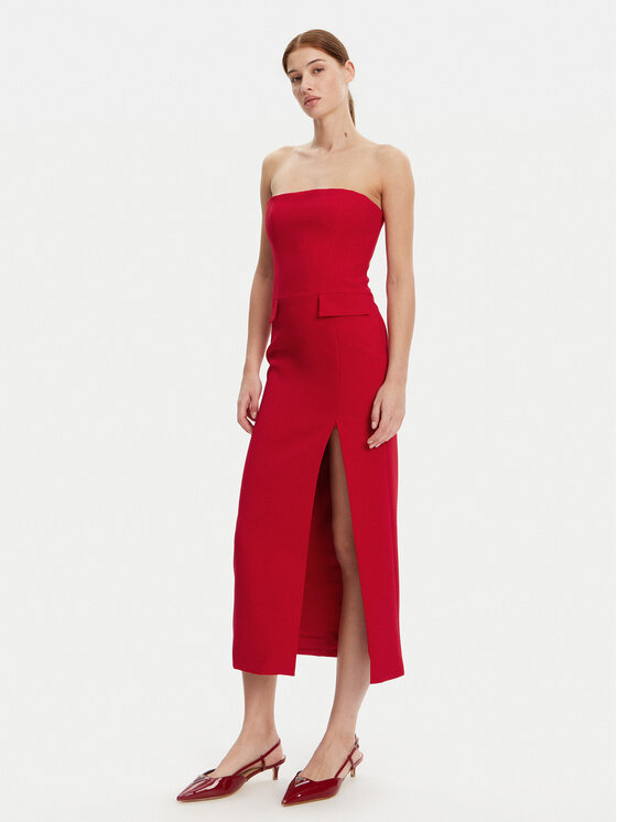 Bardot Bardot Sukienka koktajlowa 59728DB Czerwony Slim Fit