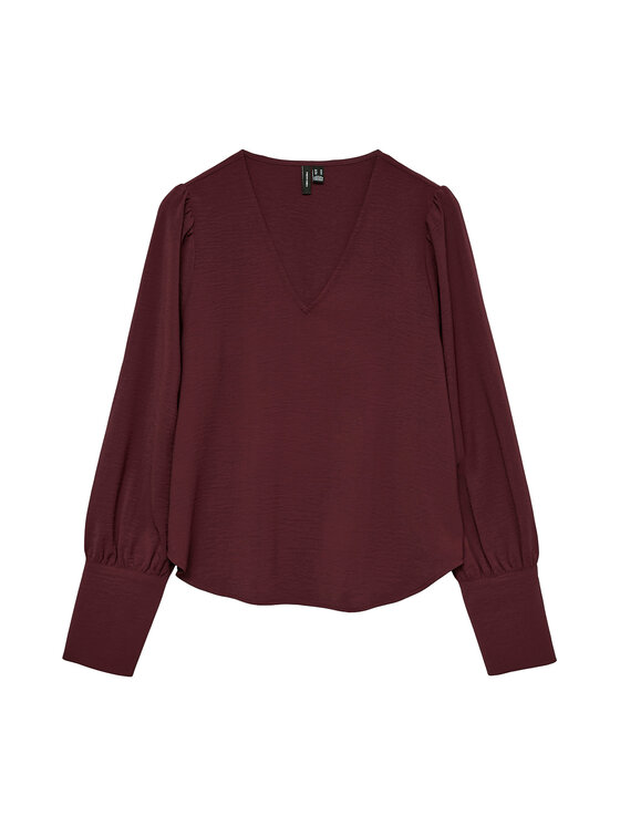 Vero Moda Vero Moda Bluzka Esme 10338288 Bordowy Regular Fit