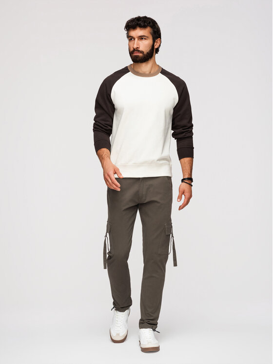 Ombre Ombre Spodnie cargo P1516 Szary ciemny Regular Fit