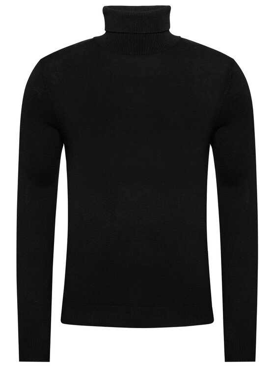 Jack&Jones Jack&Jones Krekls ar augstu apkakli Emil Knit Roll Neck 12157417 Melns Regular Fit