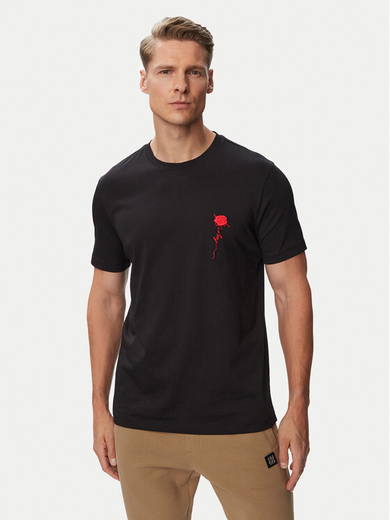HUGO Tricou Diflow 50574447 Negru Regular Fit