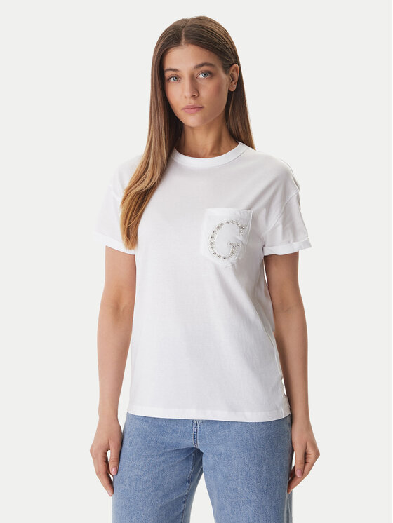 Guess Tricou W6GI17 K3037 Alb Regular Fit