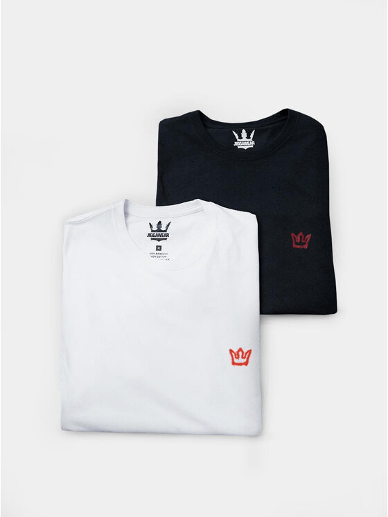 Jigga Wear Jigga Wear Komplet t-shirtów Zestaw 2 T-Shirtów Męskich Czarny I Biały Jigga Wear Color Spray XXL Czarny Regular Fit