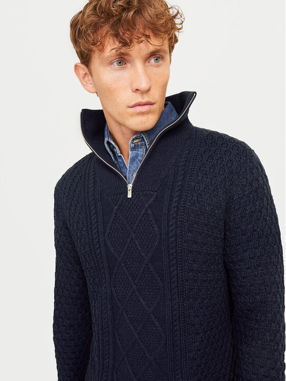 Jack & Jones Jack & Jones Sweter Blunorth 12261780 Granatowy Regular Fit