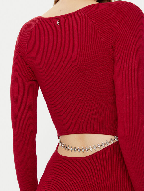 Guess Guess Sukienka dzianinowa W5RK07 Z2YJ2 Czerwony Regular Fit