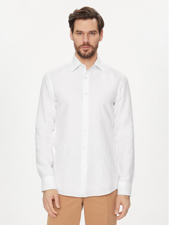 Férfi BOSS Ing, Méret: 44, Fehér, H Hank Kent C1 214 50490234