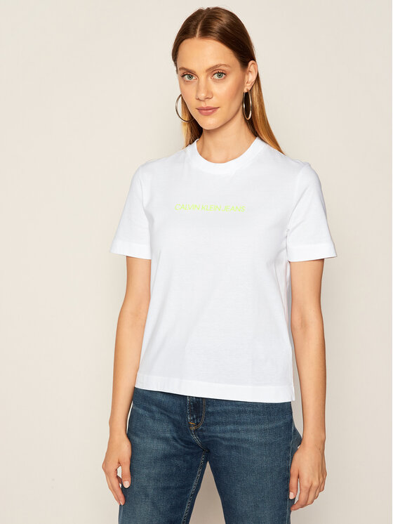 Calvin Klein Jeans T-shirt J20J214220 Bianco Regular Fit • Modivo.it
