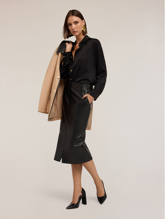 Motivi Motivi Camicia 5273Q000869N033 Nero Regular Fit