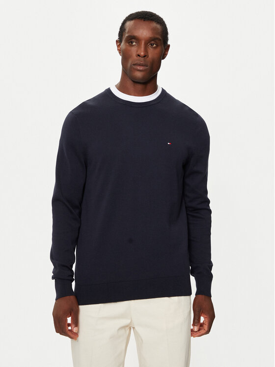 Tommy Hilfiger Tommy Hilfiger Sveter MW0MW14748 Tmavomodrá Regular Fit
