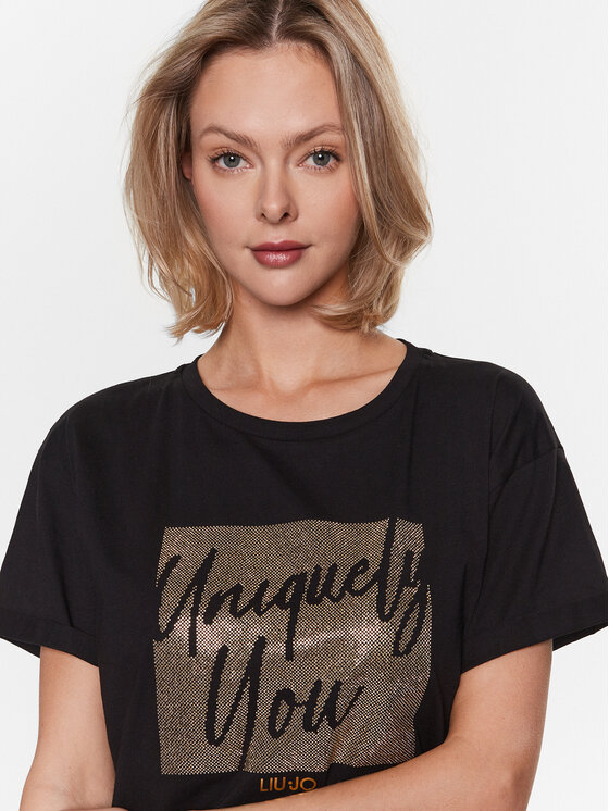 Liu Jo Liu Jo T-krekls WA3277 JS923 Melns Relaxed Fit