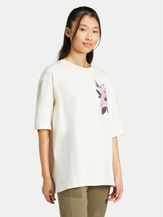 adidas adidas T-Shirt Lens Elevated Graphic JN6574 Λευκό Oversize